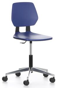 Pracovná stolička ALLOY Plast, nízka, na kolieskach, modrá