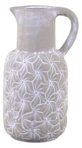 Cementový antik dekoračný džbán s kvetmi Colmar - 16*14*30cm - Chic Antique