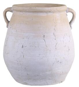 Šedo-béžová antik váza s uškami French Unique L - 34*33*35 cm - Chic Antique