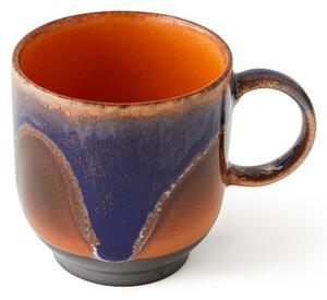 Pomarančovo modrý hrnček Coffee 70s Arabica - 10 * 7 * 8cm / 250 ml - HKLIVING