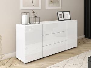 Mirjan24 Komoda Zinigo 150, Farby: biela / biely lesk 5903211466878