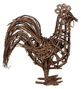 Hnedá prútená dekorácia kohút - 34*15*39 cm - Clayre & Eef