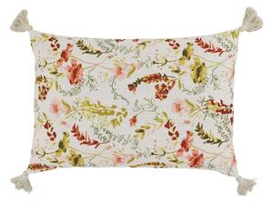 Krémová obliečka na vankúš so strapcami Aix Wild Flowers - 60*40 cm - Chic Antique