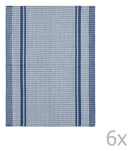 Sada 6 modrých bavlnených utierok Tiseco Home Studio Waffle, 50 × 70 cm