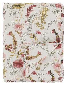 Krémový bavlnený prehoz s kvetmi Aix Quilt Wild Flowers - 130*180 cm - Chic Antique