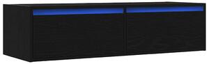 TV skrinka s LED svetlami čierna 100X35,5x25 cm