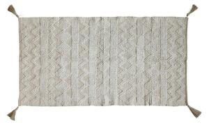 Béžový jutovo-bavlnený koberec so vzorom a strapcami Juo - 70*150 cm - Chic Antique