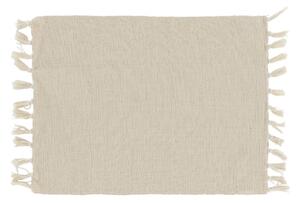 Krémové bavlnené prestieranie so strapcami Éternel - 34*45 cm - Chic Antique
