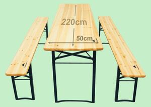 Drevený pivný set - 220cm, 50cm