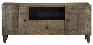 TV skrinka svetlosivá 105x33,5x46 cm masívne drevo mango