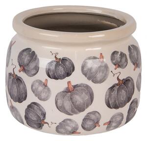 Keramický kvetináč s tekvicami Country Style Pumpkin - Ø 20*15 cm - Clayre & Eef