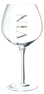Poháre na víno so strieborným nápisom Vin Silver - Ø 10*22 cm - J-Line by Jolipa