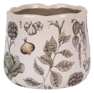 Keramický obal na kvetináč zelenina The Kitchen Garden S - Ø 14*12 cm - Clayre & Eef