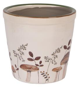 Béžový obal na kvetináč s hubkami Little Forest Jewels M - Ø 15*14 cm - Clayre & Eef