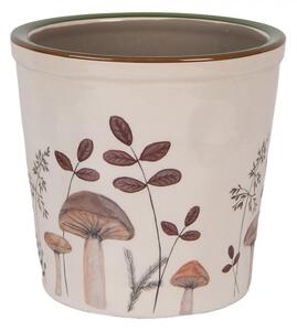 Béžový obal na kvetináč s hubkami Little Forest Jewels L - Ø 17*16 cm - Clayre & Eef