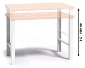 Pracovný stôl do dielne WL, buková škárovka, nastaviteľné kovové nohy, 1500 mm