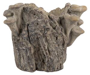 Hnedý cementový kvetináč kmeň stromu s hubami Botanic - 19*17*16 cm - Clayre & Eef