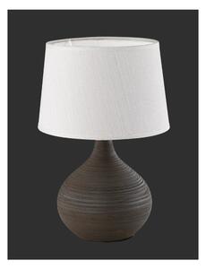 Tmavohnedá stolová lampa z keramiky a tkaniny Trio Martin, výška 29 cm