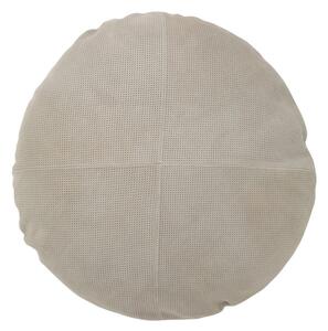 Šedý kožený okrúhly vankúš Tasse - Ø 45*8*45 cm - J-Line by Jolipa