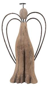 Dekorácia drevená figúrka anjel Angel Rustic L - 14*4*26 cm - Clayre & Eef