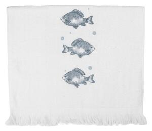 Biely kuchynský froté uterák s rybkami Fishes - 40*66 cm - Clayre & Eef