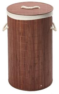 Okrúhly bambusový kôš na špinavú bielizeň