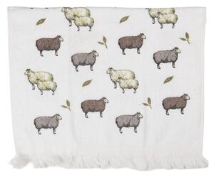 Biely kuchynský froté uterák s ovečkami - 40*66 cm - Clayre & Eef