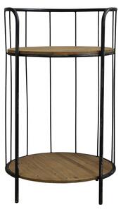 Čierny antik kovový okrúhly odkladací stolík Joanne - Ø 38*68 cm - Chic Antique