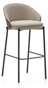 Hnedá/béžová barová stolička (výška sedadla 77 cm) Eamy – Kave Home
