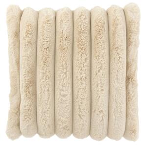 Béžový plyšový mäkučký rebrovaný vankúš Soft Gio - 45*45 cm - J-Line by Jolipa