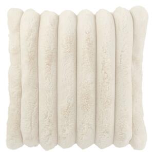 Biely plyšový mäkučký rebrovaný vankúš Soft Gio - 45*45 cm - J-Line by Jolipa