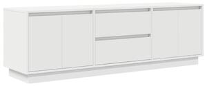 TV skrinka s LED svetlami biela 160,5x41x50 cm