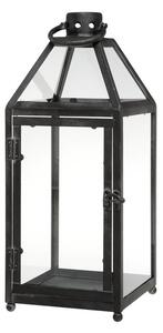 Čierny antik kovový lampáš Factory L - 32*32*60 cm - Chic Antique