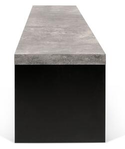 Čierno-sivá lavica v betónovom dekore TemaHome Detroit, 140 x 43 cm