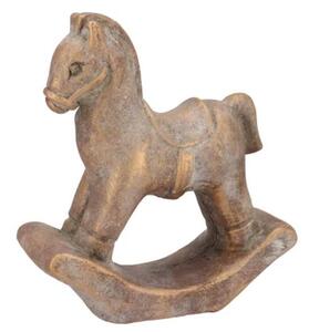 Zlatá antik cementová dekorácia hojdací koník Horse Gold - 14*5*15 cm - daan kromhout