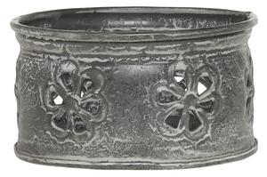 Zinkový antik kovový svietnik na valcovú sviečku - Ø 10*6 cm - Chic Antique