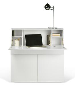 Biely pracovný stôl TemaHome Focus, 110 x 109 cm