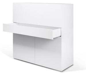 Biely pracovný stôl TemaHome Focus, 110 x 109 cm