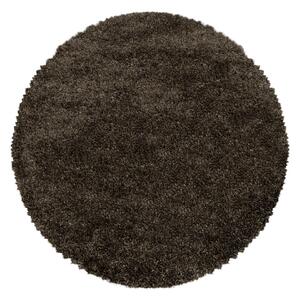 Tmavohnedý okrúhly koberec ø 80 cm Fluffy – Ayyildiz Carpets