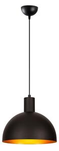 Čierne/v zlatej farbe závesné svietidlo s kovovým tienidlom ø 30 cm Bakh – Opviq lights