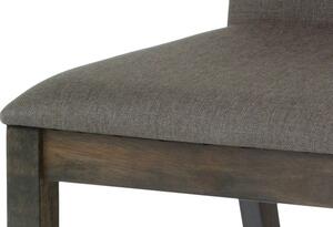 Drevená jedálenská stolička sivá, nohy vo farbe orech