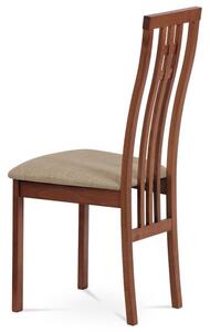 Drevená jedálenská stolička vo farbe čerešňa čalúnená látkou (a-2482 čerešňa)