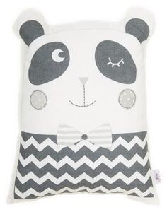Sivý detský vankúšik s prímesou bavlny Mike & Co. NEW YORK Pillow Toy Panda, 25 x 36 cm