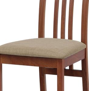 Drevená jedálenská stolička vo farbe čerešňa čalúnená látkou (a-2482 čerešňa)