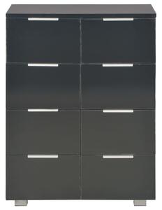Komoda, lesklá čierna 60x35x80 cm, kompozitné drevo