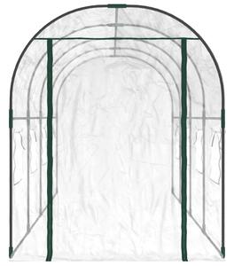 Skleník priehľadný 160x400x190 cm PVC a práškovaná oceľ