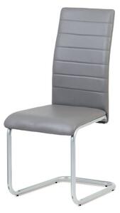 Moderná jedálenská stolička v šedej koženke s pohupovacou podnožou (a-102 šedá)