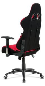 Herná stolička v športovom dizajne v červenej látke s čiernymi detailami (a-F01 červená)