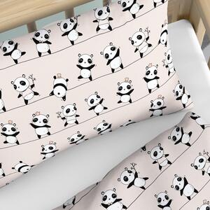 Goldea detské bavlnené obliečky do postieľky - vzor 867 tancujúce pandy 90 x 140 a 50 x 70 cm