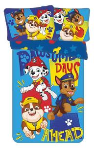 Modré bavlnené detské obliečky do postieľky 100x135 cm Paw Patrol "Pawsome days ahead" – Jerry Fabrics